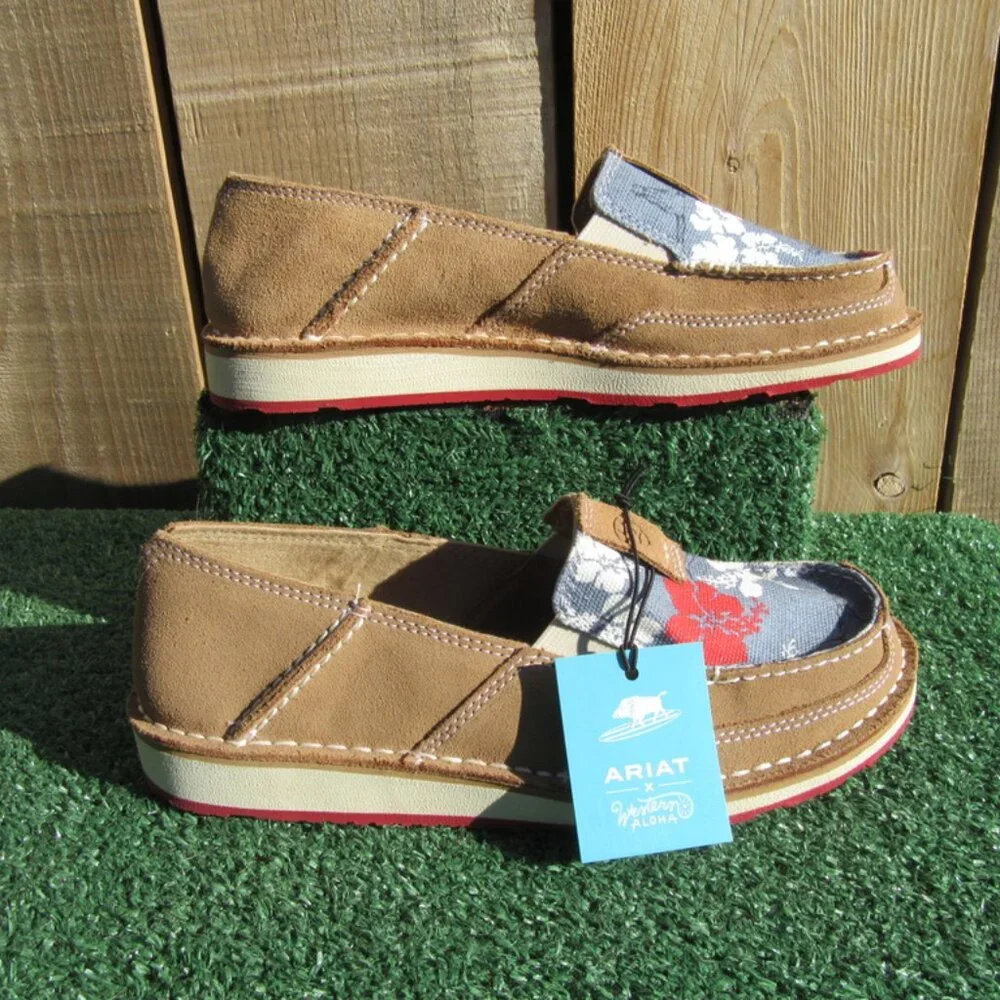 Brand New Ariat Western Aloha Red White Blue Pareau Slip On Shoes Size 7 - Picture 5 of 11